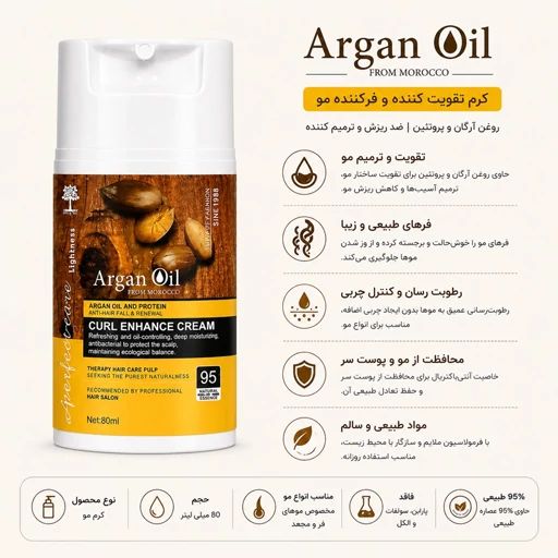 #کرم_مو تقویت کننده لایتنس مدل Argan Oil مناسب برای انواع مو حجم 80 میلی لیتر